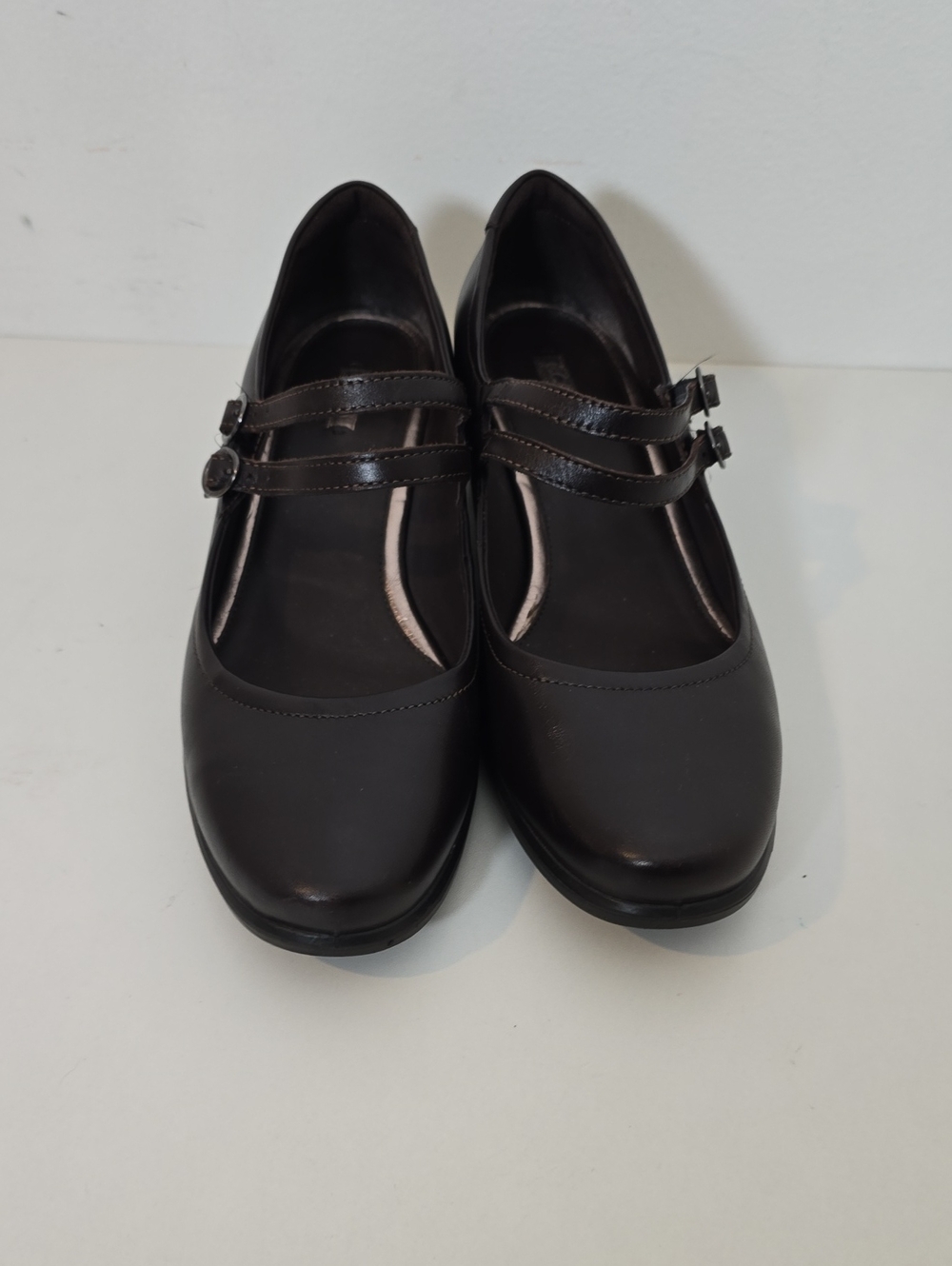 Ecco Black Double-Strap Mary Jane Flats